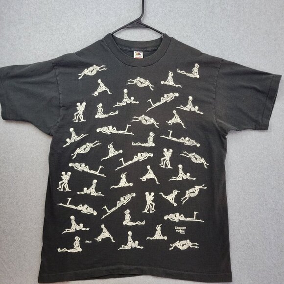 Vintage 1990 Fashion Victim Skeleton Positions Made In USA XL Halloween